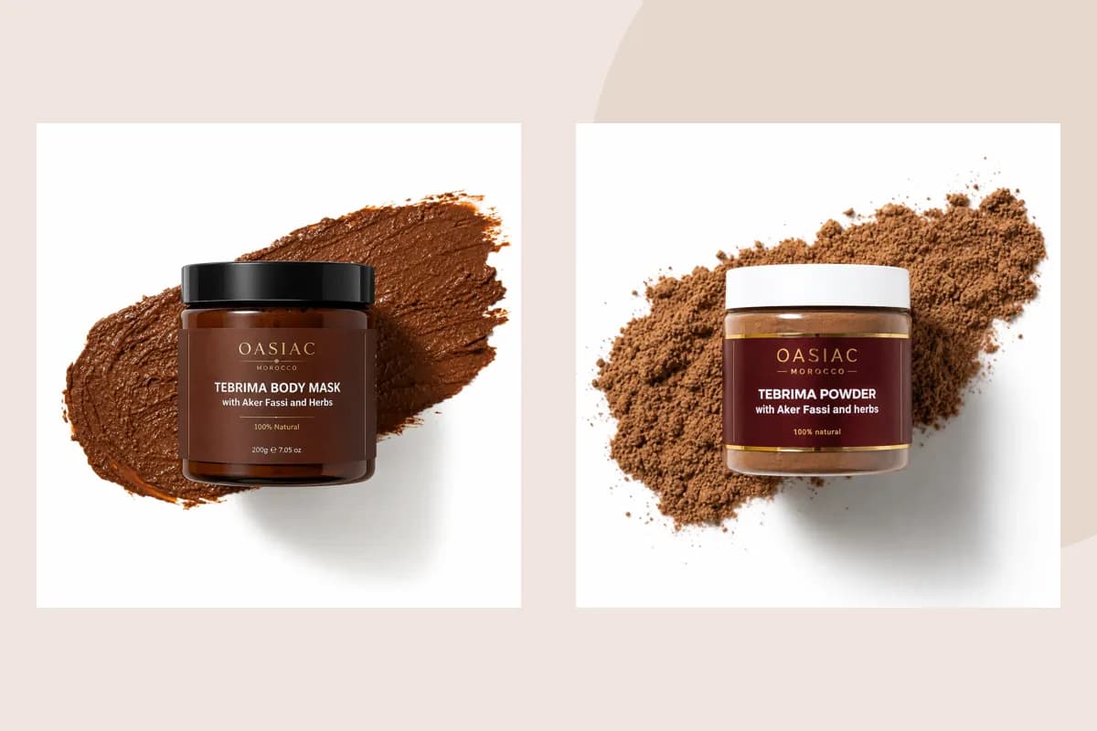 OASIAC Tebrima Body Mask, Tebrima Powder product packaging