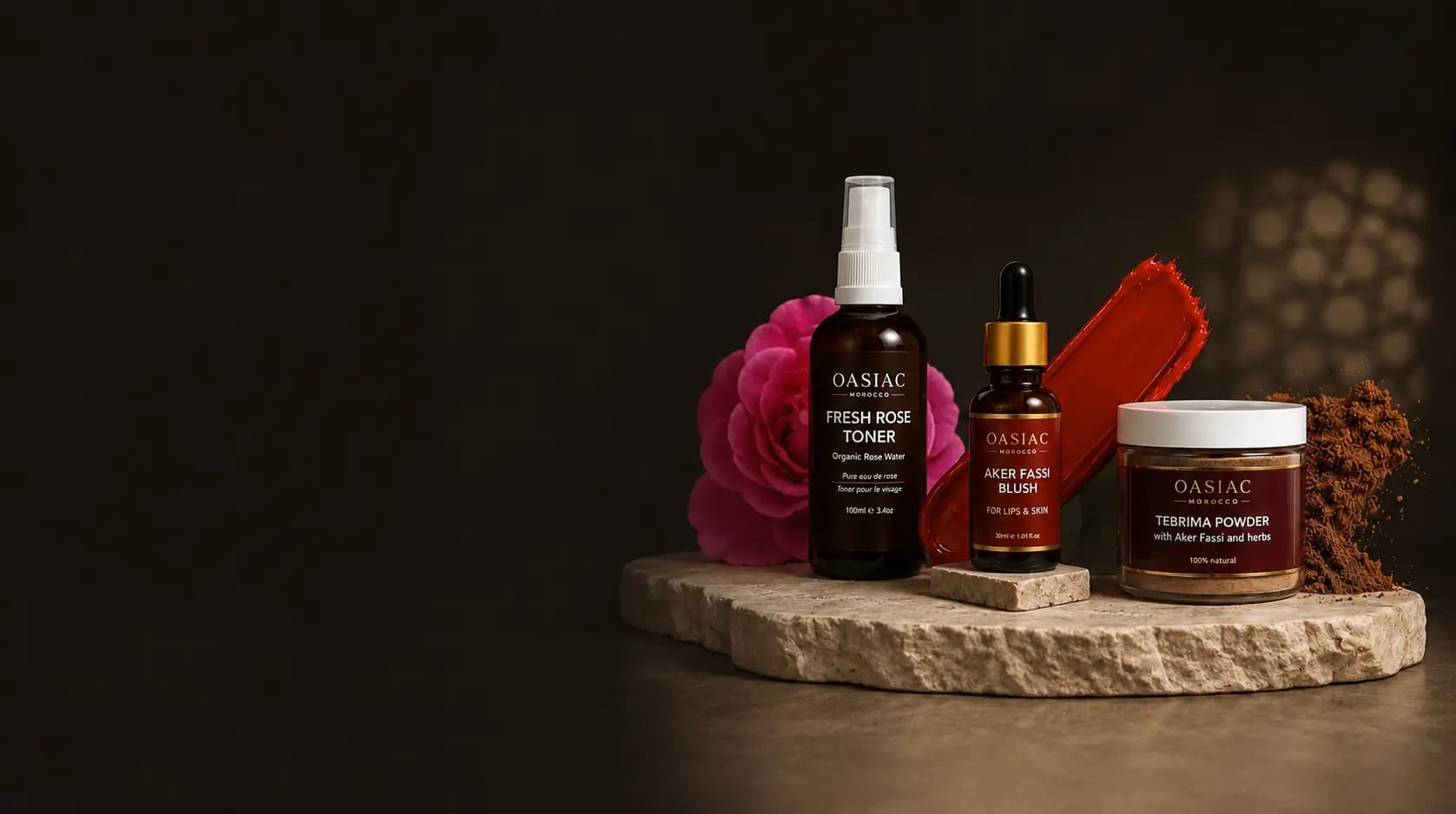 Produkter til Oasiacs marokkanske skønhedsritual