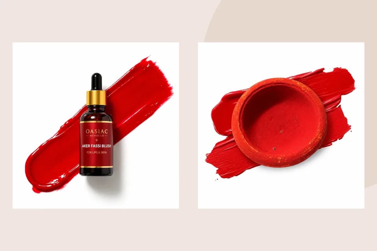 OASIAC Aker Fassi Blush, Aker Fassi Clay Pot Lip Stain product packaging