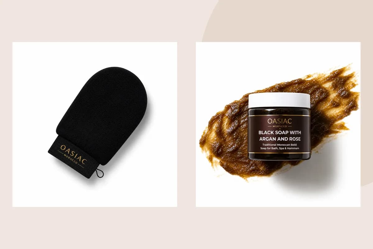 OASIAC Kessa Handske, Sort Beldi Soap produktemballage