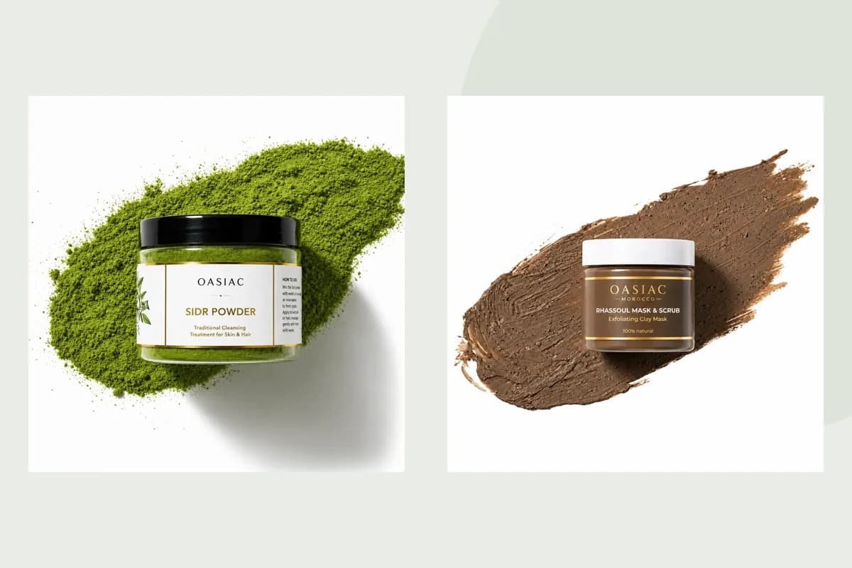 Emballage produit OASIAC Sidr Poudre Corps & Cheveux, Masque & Gommage Rhassoul