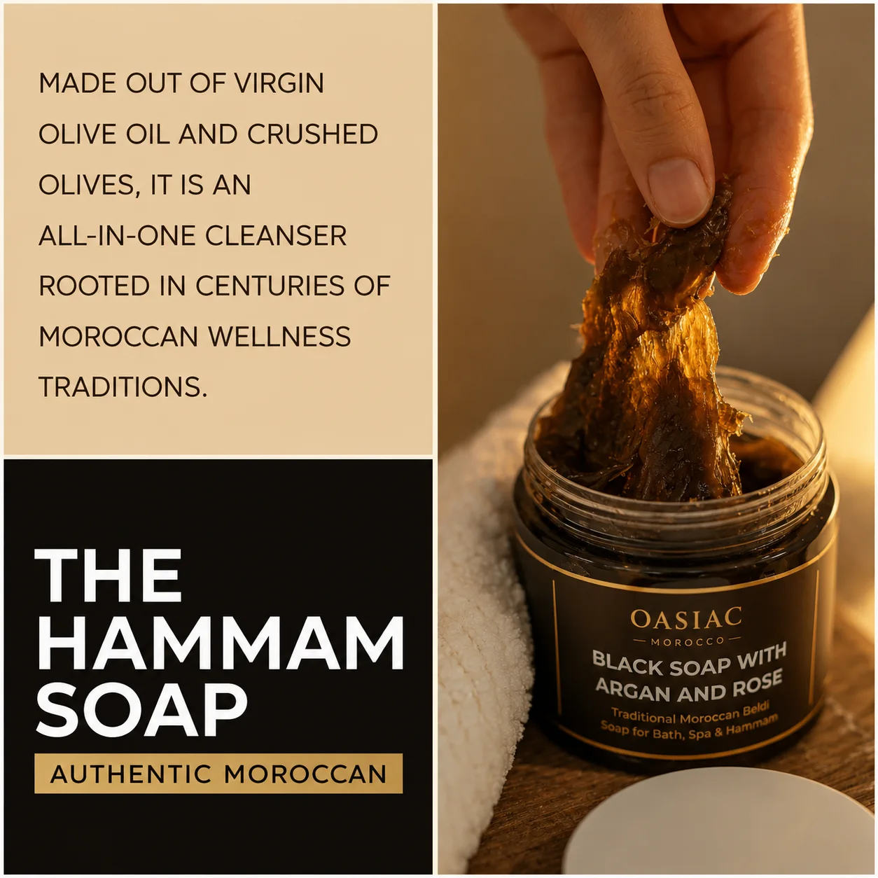 Powerful Moroccan Black Beldi Soap Ritual 200g - Image 4